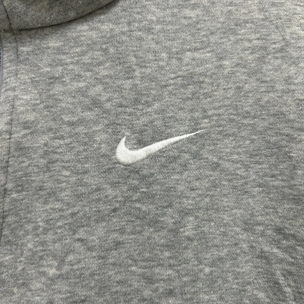 Nike Mens Quarter Zip Pullover Heather Grey Embroidered Swoosh Mock Neck Small